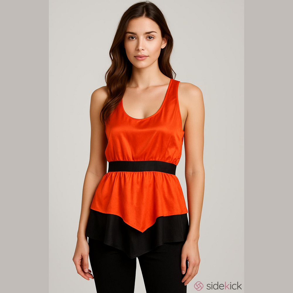 ❤ LUCCA COUTURE SATIN RACERBACK TANK TOP, XS
